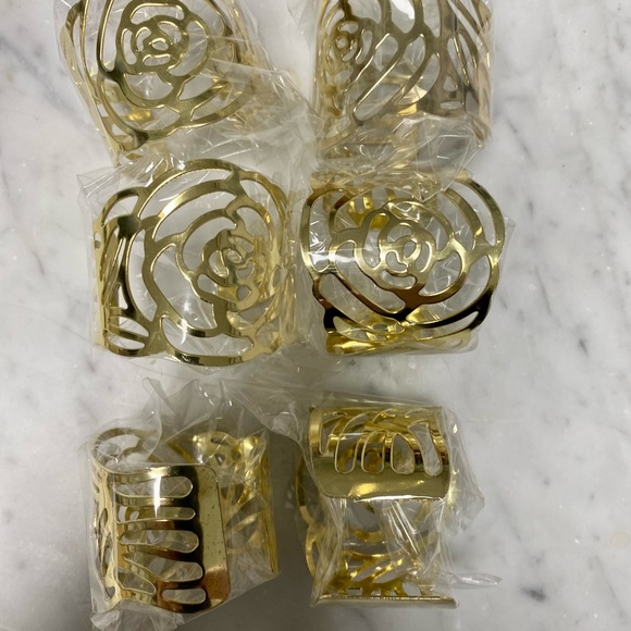 6 Gold tone napkin holders - Picture 2 of 2